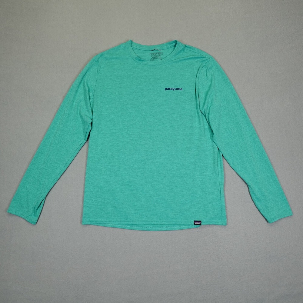 Patagonia Shirt Mens Medium Green Capilene Cool Daily Long Sleeve Hiking Outdoor